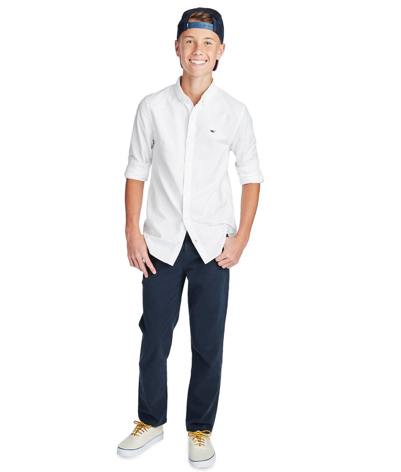 Vineyard Vines قميص أوكسفورد بأكمام طويلة للأولاد من فينيارد فاينز، لون أبيض، مقاس كبير - Image 5